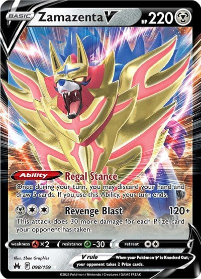 Crown Zenith - 098/159 Zamazenta V Ultra Rare