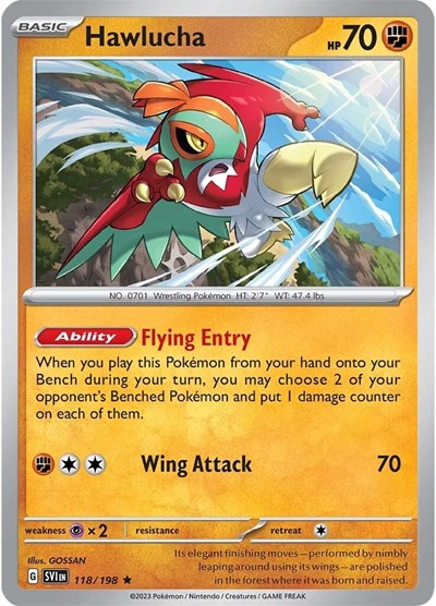 Scarlet & Violet - 118/198 Hawlucha Rare