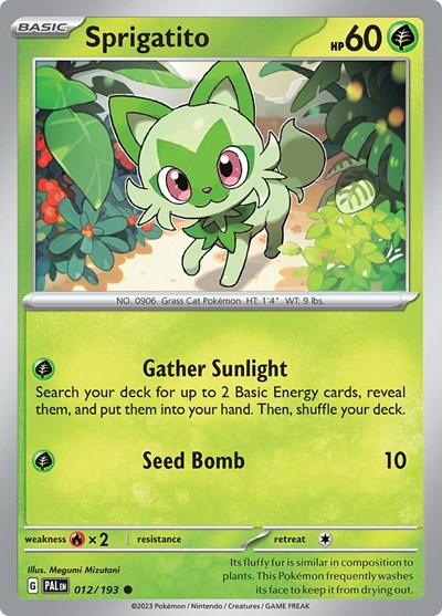 Scarlet & Violet Paldea Evolved - 012/193 Sprigatito Common