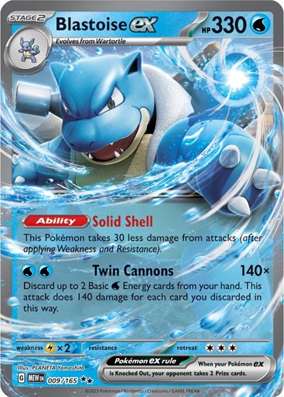 Scarlet & Violet 151 - 009/165 Blastoise ex Double Rare