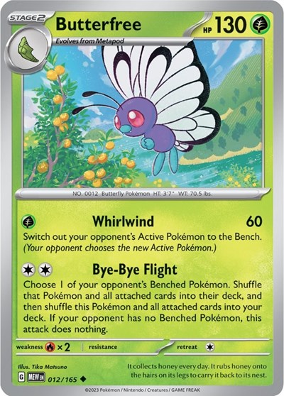 Scarlet & Violet 151 - 012/165 Butterfree Uncommon
