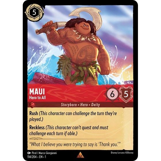 Lorcana - The First Chapter - 114/204 Maui - Hero to All Rare