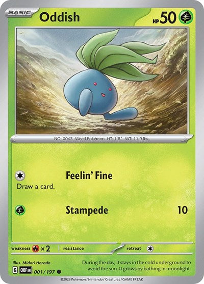 Scarlet & Violet Obsidian Flames - 001/197 Oddish Common