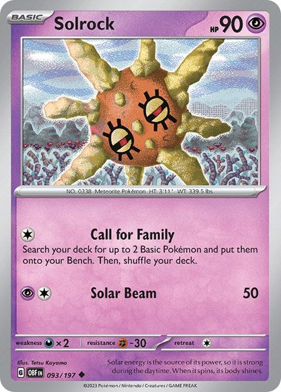 Scarlet & Violet Obsidian Flames - 093/197 Solrock Uncommon