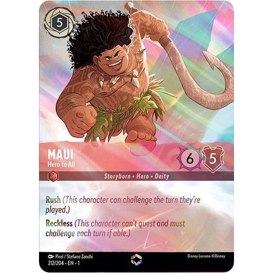 Lorcana - The First Chapter - 212/204 Maui - Hero to All (Enchanted) Enchanted