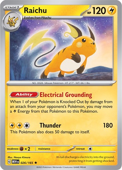 Scarlet & Violet 151 - 026/165 Raichu Rare