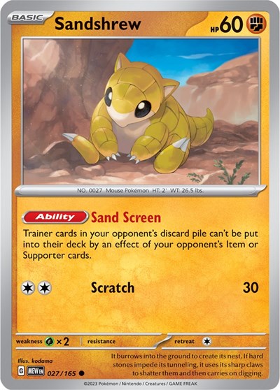 Scarlet & Violet 151 - 027/165 Sandshrew Common