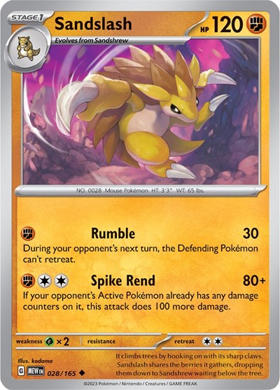 Scarlet & Violet 151 - 028/165 Sandslash Uncommon