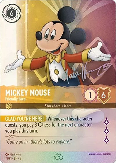 Disney Lorcana - Disney 100 Promo - 18 Mickey Mouse - Friendly Face (Alternate Art) Promo