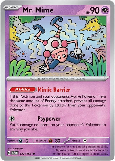 Scarlet & Violet 151 - 122/165 Mr. Mime Rare