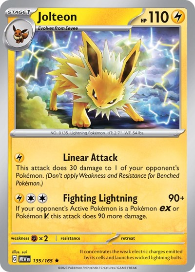 Scarlet & Violet 151 - 135/165 Jolteon Rare