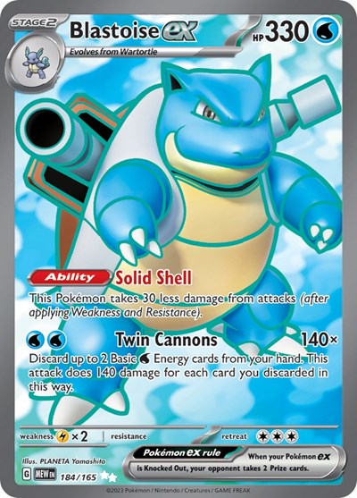 Scarlet & Violet 151 - 184/165 Blastoise ex Ultra Rare