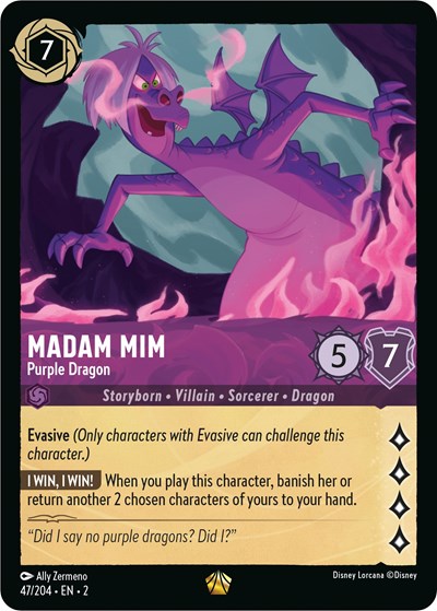 Lorcana - Rise of the Floodborn - 047/204 Madam Mim - Purple Dragon Legendary