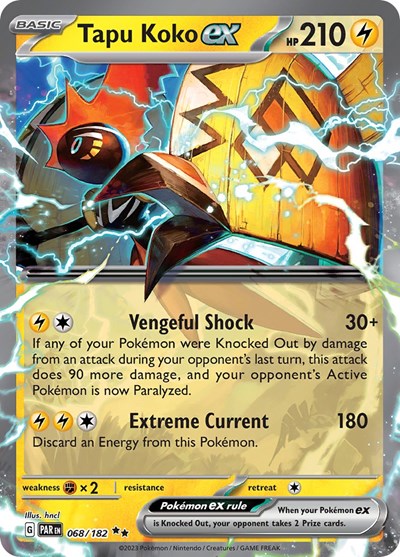 Scarlet & Violet Paradox Rift - 068/182 Tapu Koko ex Double Rare