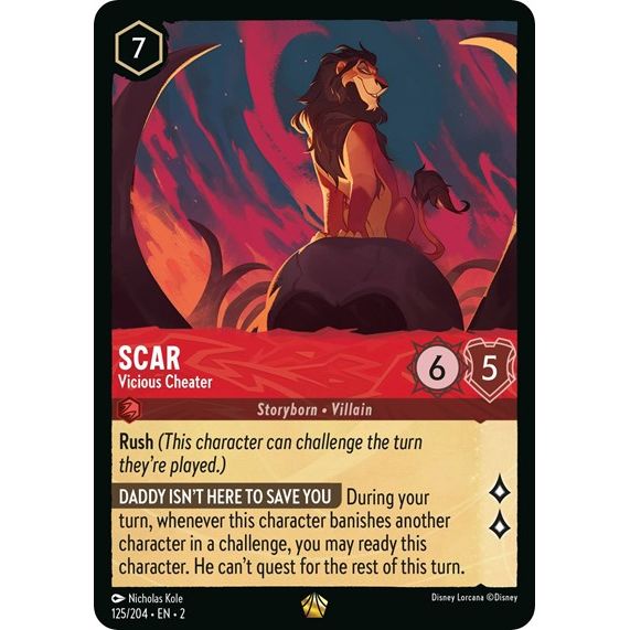 Lorcana - Rise of the Floodborn - 125/204 Scar - Vicious Cheater Legendary