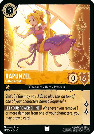 Lorcana - Rise of the Floodborn - 019/204 Rapunzel - Gifted Artist Uncommon