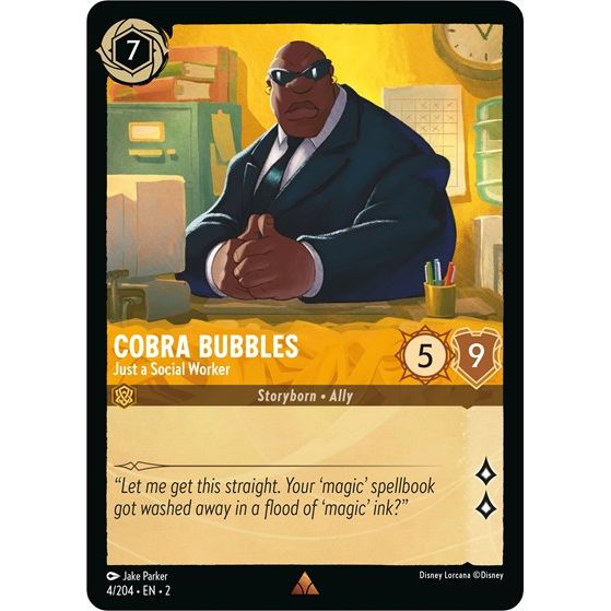 Lorcana - Rise of the Floodborn - 004/204 Cobra Bubbles - Just a Social Worker Rare