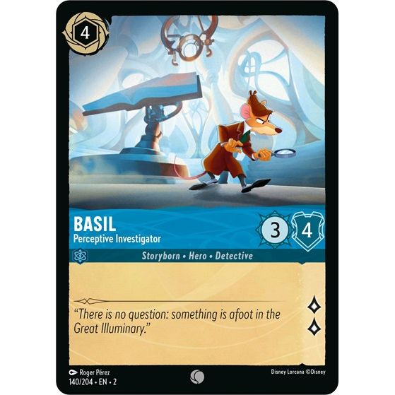 Lorcana - Rise of the Floodborn - 140/204 Basil - Perceptive Investigator Common