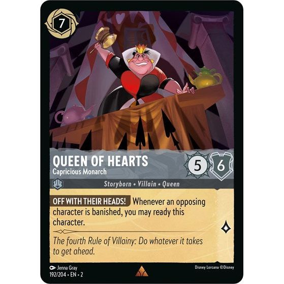 Lorcana - Rise of the Floodborn - 192/204 Queen of Hearts - Capricious Monarch Rare