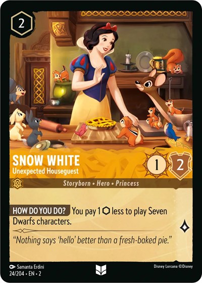 Lorcana - Rise of the Floodborn - 024/204 Snow White - Unexpected Houseguest Uncommon