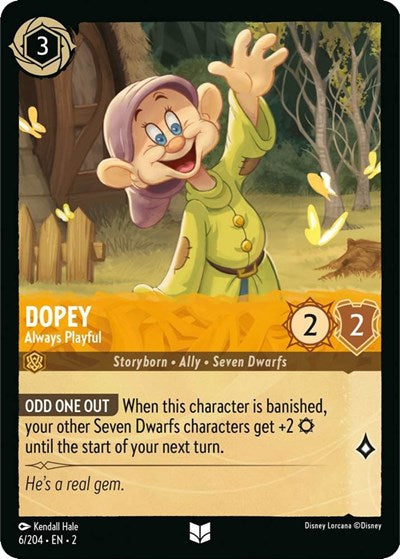 Lorcana - Rise of the Floodborn - 006/204 Dopey - Always Playful Uncommon