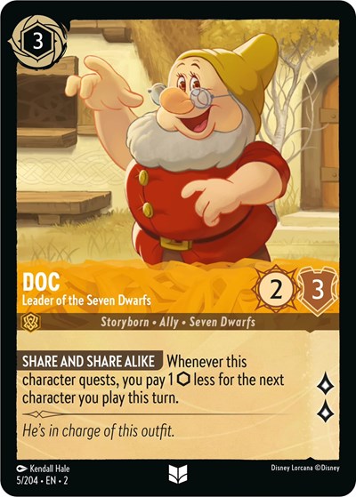 Lorcana - Rise of the Floodborn - 005/204 Doc - Leader of the Seven Dwarfs Uncommon