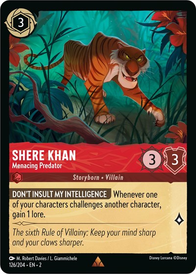 Lorcana - Rise of the Floodborn - 126/204 Shere Khan - Menacing Predator Rare