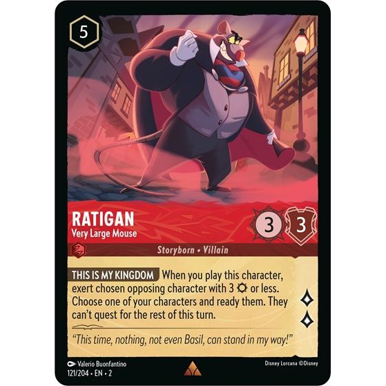 Lorcana - Rise of the Floodborn - 121/204 Ratigan - Very Large Mouse Rare