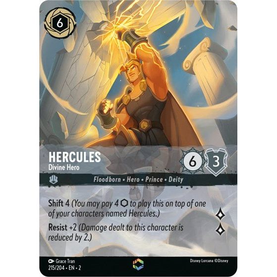 Lorcana - Rise of the Floodborn - 215/204 Hercules - Divine Hero (Enchanted) Enchanted