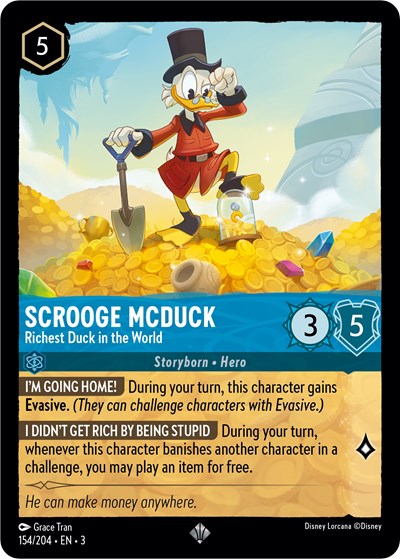 Lorcana - Into The Inklands - 154/204 Scrooge McDuck - Richest Duck in the World Super Rare