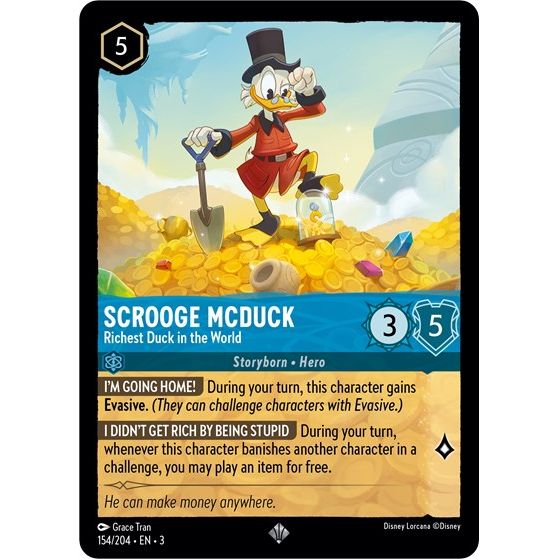 Lorcana - Into The Inklands - 154/204 Scrooge McDuck - Richest Duck in the World Super Rare