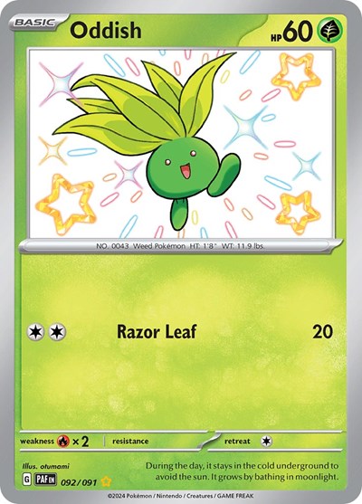 Scarlet & Violet Paldean Fates - 092/091 Oddish Shiny Rare