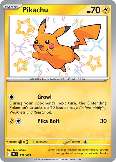 Scarlet & Violet Paldean Fates - 131/091 Pikachu Shiny Rare