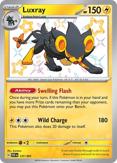 Scarlet & Violet Paldean Fates - 137/091 Luxray Shiny Rare