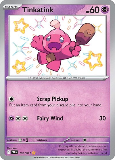 Scarlet & Violet Paldean Fates - 165/091 Tinkatink Shiny Rare