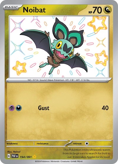 Scarlet & Violet Paldean Fates - 194/091 Noibat Shiny Rare