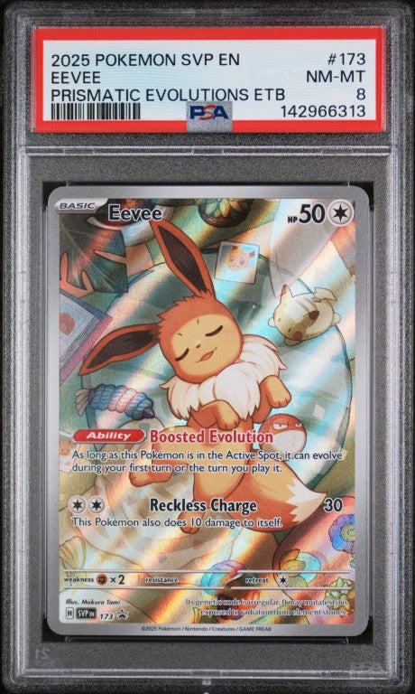 2025 Pokemon Svp En-Sv Black Star Promo #173 Eevee Prismatic Evolutions Etb PSA 8