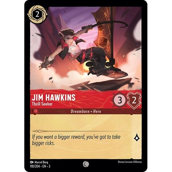 Lorcana - Into The Inklands - 110/204 Jim Hawkins - Thrill Seeker Common