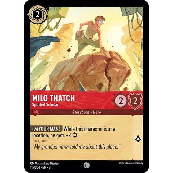 Lorcana - Into The Inklands - 115/204 Milo Thatch - Spirited Scholar Common