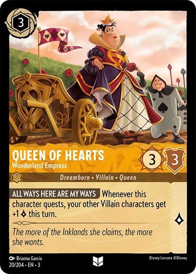 Lorcana - Into The Inklands - 020/204 Queen of Hearts - Wonderland Empress Uncommon