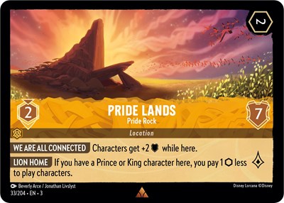 Lorcana - Into The Inklands - 33/204 Pride Lands - Pride Rock Rare