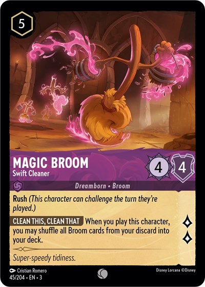 Lorcana - Into The Inklands - 045/204 Magic Broom - Swift Cleaner Common