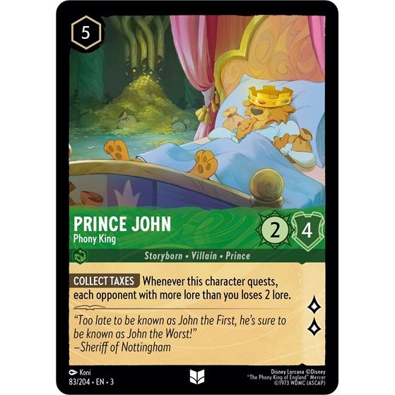 Lorcana - Into The Inklands - 083/204 Prince John - Phony King Uncommon