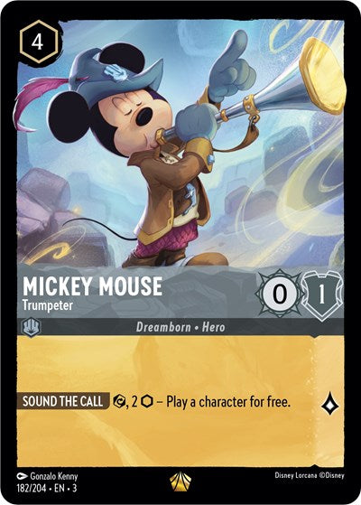 Lorcana - Into The Inklands - 182/204 Mickey Mouse - Trumpeter Legendary
