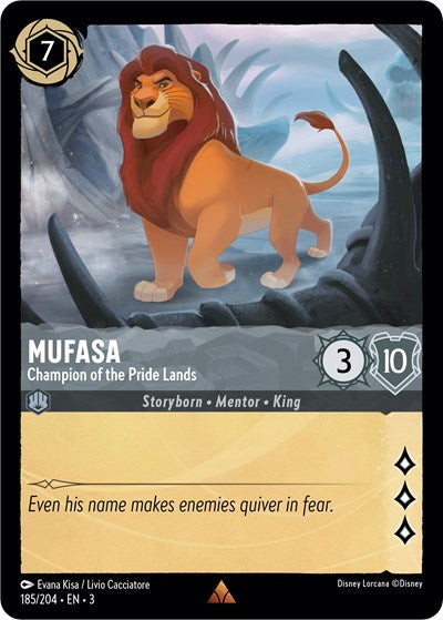 Lorcana - Into The Inklands - 185/204 Mufasa - Champion of the Pride Lands Rare