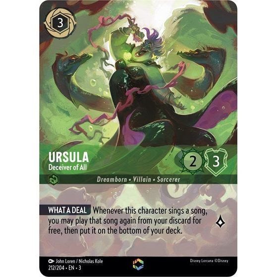 Lorcana - Into The Inklands - 212/204 Ursula - Deceiver of All (Enchanted) Enchanted