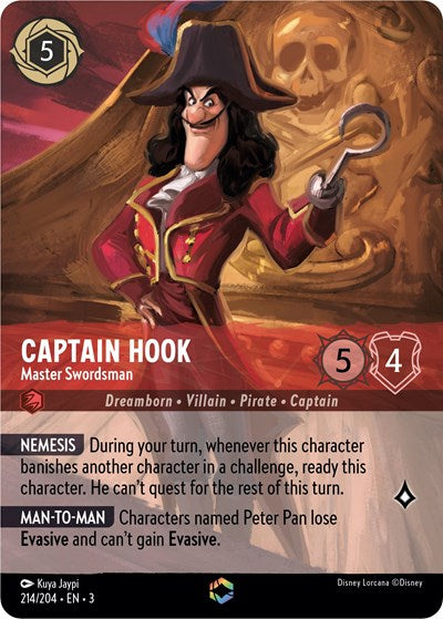 Lorcana - Into The Inklands - 214/204 Captain Hook - Master Swordsman Enchanted