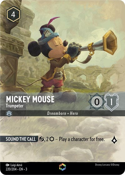 Lorcana - Into The Inklands - 220/204 Mickey Mouse - Trumpeter Enchanted