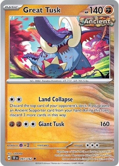 Scarlet & Violet Temporal Forces - 097/162 Great Tusk Uncommon