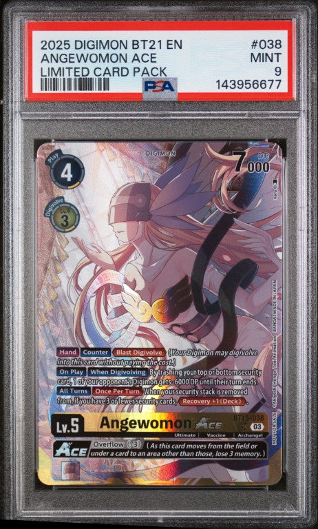 2025 Digimon Bt-21-Limited Card Pack #038 Angewomon Ace PSA 9